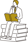 男性が本を読んでいるイメージイラスト
