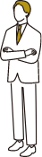 男性が腕を組んで立っているイメージイラスト